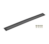 sourcing map 1 grille d'aération rectangulaire en alliage d'aluminium avec vis, pour porte, placard, armoire, chaussures (noir) 600 x 50 mm