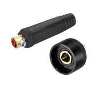 sourcing map 1 jeu de câbles de soudage connecteur panneau fiche et prise DKJ10-25 laiton raccord rapide pour équipement d'alimentation, noir