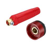 sourcing map 1 jeu de câbles de soudage connecteur panneau fiche et prise DKJ10-25 laiton raccord rapide pour équipement d'alimentation, rouge