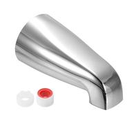 sourcing map 1 lot de bec de baignoire universel en alliage de zinc avec adaptateur réducteur en plastique pour baignoire d'eau de 1,27 cm pour salle de bain, cuisine, argent