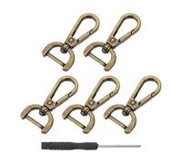 sourcing map 1 lot de mousquetons détachables, anneau en D de 1,5 cm, fermoir pivotant pour sacs à main, fermoir mousqueton, clip tendance avec tournevis, bronze