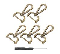 sourcing map 1 lot de mousquetons détachables, anneau en D de 2,5 cm, fermoir pivotant pour sacs à main, fermoir mousqueton, clip tendance avec tournevis, bronze