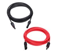 sourcing map 1 paire de câbles d'extension pour panneau solaire, 10 AWG 1000 V mâle vers femelle, câble d'extension solaire étanche pour camping-car, panneaux solaires, systèmes photovoltaïques, noir