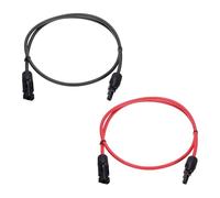 sourcing map 1 paire de câbles d'extension pour panneau solaire, 10 AWG 1000 V mâle vers femelle, câble d'extension solaire étanche pour camping-car, panneaux solaires, systèmes photovoltaïques, noir