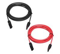 sourcing map 1 paire de câbles d'extension pour panneau solaire, 12 AWG 1000 V mâle vers femelle, câble d'extension solaire étanche pour camping-car, panneaux solaires, systèmes photovoltaïques, noir