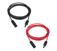 sourcing map 1 paire de câbles d'extension pour panneau solaire, 12 AWG 1000 V mâle vers femelle, câble d'extension solaire étanche pour camping-car, panneaux solaires, systèmes photovoltaïques, noir