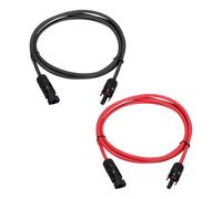 sourcing map 1 paire de câbles d'extension pour panneau solaire, 12 AWG 1000 V mâle vers femelle, câble d'extension solaire étanche pour camping-car, panneaux solaires, systèmes photovoltaïques, noir