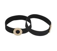 sourcing map 1 paire de sangles de chaussures à talons hauts, bande élastique amovible anti-lâche pour femme à talons hauts, sandales et pantoufles, noir, double cercle strass