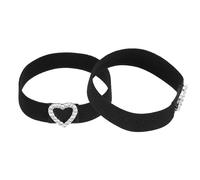 sourcing map 1 paire de sangles de chaussures à talons hauts, bande élastique amovible anti-lâche pour femme à talons hauts, sandales et pantoufles, noir, cœur strass