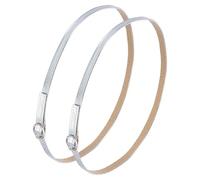 sourcing map 1 paire de sangles de cheville de rechange pour talons amovibles en cuir PU argenté brillant, Cuir argenté brillant, 0.8cm