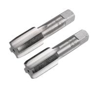 sourcing map 1 paire de tarauds métriques à main M27, pas de 1,5, 4 cannelures droites H2 en alliage d'acier et vis coniques pour réparation