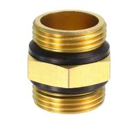 sourcing map 1 réducteur de raccord de tuyau en laiton, raccord hexagonal mâle G1 fileté avec rondelle, adaptateur fileté en laiton pour raccords de connexion de conduite d'eau de plomberie