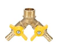 sourcing map 1 répartiteur de valve d'arrêt à 3 voies en laiton, 10 mm, filetage mâle G1/2, robinet à boisseau sphérique en forme de Y pour air, gaz, carburant