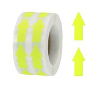 sourcing map 1 Rouleau Flèche Autocollant Étiquettes 0,6 x 1,2 Pouce Adhésif Flèche Forme Signes pour Album, DIY Artisanat, 1000 Compte/Roll Fluorescent Jaune