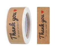 sourcing map 1 Rouleau Merci pour Votre Commande Autocollants 1X3 pouce Adhésif Rectangle Cadeau Sceau Étiquettes pour Diy, Affaires, 120 Compter/Rouler