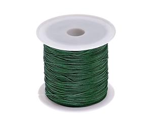 sourcing map 1 Rouleau Nylon Perlage Filetage Nouage Cordon 0.6mm 50 Yards Tressé Nylon Artisanat Satin Corde pour Bracelet Collier Passion Caoutchouc, Foncé Vert
