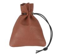 sourcing map 1 sac avec cordon de serrage, porte-monnaie en cuir, porte-monnaie pour femme, sac en cuir pour homme, pour bijoux, clés, pièces de monnaie (marron)
