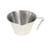 sourcing map 1 tasse à expresso en acier inoxydable avec ouverture en forme de V avec poignée et échelle pour préparer le café, les cocktails, 100 ml (blanc)