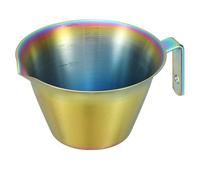 sourcing map 1 tasse à expresso en acier inoxydable avec poignée, ouverture en forme de V, tasse à mesurer avec échelle pour préparer le café, les cocktails, 100 ml (irisé)