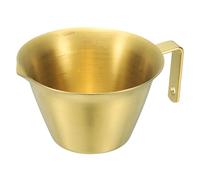 sourcing map 1 tasse à expresso en acier inoxydable avec poignée, ouverture en forme de V, tasse à mesurer avec échelle pour préparer le café, les cocktails, 100 ml (doré)