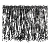 sourcing map 1 Yard de 15cm/4" de Garniture à Franges Pailletées Brillantes pour la Couture DIY, Décoration de Costumes et d'Artisanat, (3,28 Ft/1M) Noir