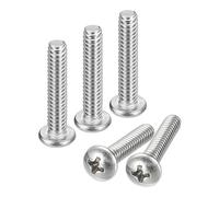 sourcing map #10-24x1" Poêle Tête Machine Vis, 304 Inox Acier 18-8 Vis, Phillips Lecteur, Entièrement Fileté, Lumineux Finition, Paquet de 20