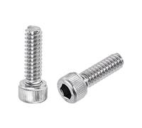 sourcing map #10-24x5/8" Hexagonal Prise Tête Capuchon Vis Boulons 304 Inoxydable Acier Poli 50Pcs