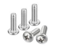 sourcing map #10-24x5/8" Poêle Tête Machine Vis, 304 Inox Acier 18-8 Vis, Phillips Lecteur, Entièrement Fileté, Lumineux Finition, Paquet de 20