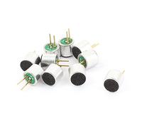 sourcing map 10 pcs 2plaqués or Microphone à condensateur électret Pôle Pick-up 6x5mm substitut