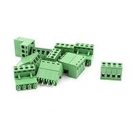 sourcing map 10 PCS AC 300V 10A 4 épingles PCB Connecteur Bornier à vis Vert 5,08 mm