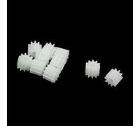 sourcing map 10 Pcs Blanc Plastique 10 Dents Électrique Modèles Denté Roues Engrenages