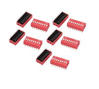 sourcing map 10 Pcs Dip 2 Rangées 16 Bornes 8 Positions Commut. Coulissant Pas 2.54mm