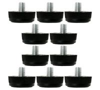 sourcing map 10 Pcs Pieds de Nivellement Meuble Réglable M8 x 10 x 30mm Pied de Meuble, Protection de Sol Filetée pour Pieds de Meubles