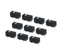 sourcing map 10 Pcs Souris Micro Changer Blanc Basculer Arbre Noir