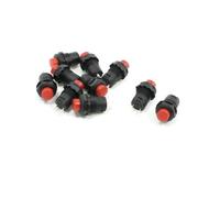 sourcing map 10 pcs SPST Action momentanée Commutateur à bouton poussoir rond rouge AC 125V 3A