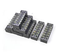 sourcing map 10 pcs TB-1506 600V 15A 2 Ligne 6 postes Bloc barrière de borne à vis