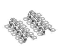 sourcing map 10 pièces colliers de conduit 11/16 pouce 18mm, collier de tuyau en U M18, sangle de tuyau rigide en acier inoxydable, support en forme de U avec deux trous pour fixation de tuyau tube