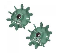 sourcing map 10 Turbine Plastique Moteur Ventilateur Ailette Chaleur Dissipation Ailette Rond Roue 11.5-12mm Interne Diamètre Vert Paquet de 2