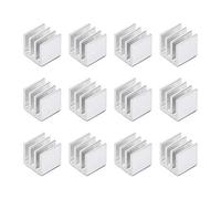 Sourcing map 10 x 10 x 10 mm Argent Ton Aluminium Radiateur Thermique Pad Refroidisseur pour Refroidissement Imprimantes 3D 12 Pcs