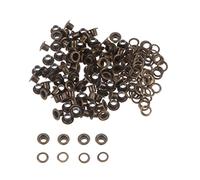 sourcing map 100 Ensembles Œillets en Métal de 3mm ID avec Rondelles, Œillets en Fer pour Chaussures, Vêtements, Ceintures, Étiquettes, Sacs, Tissus, Cuir, Projets Diy, Accessoires, Bronze