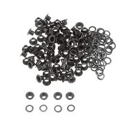sourcing map 100 Ensembles Œillets en Métal de 3mm ID avec Rondelles, Œillets en Fer pour Chaussures, Vêtements, Ceintures, Étiquettes, Sacs, Tissus, Cuir, Projets Diy, Accessoires, Noir