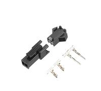 sourcing map 100 Paire 2.54mm 2 Pin Noir Plastique Mâle Femelle JST-SM Housing Crimp Terminal Connecteur