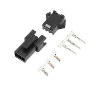 sourcing map 100 Paire 2.54mm 3 Pin Noir Plastique Mâle Femelle JST-SM Housing Crimp Terminal Connecteur