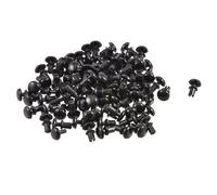 sourcing map 100 pc 3mm diamètre inférieur amovible en nylon noir rivets fixage tête Push