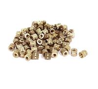 sourcing map 100 pcs M3x5 mm(L)-5,4 mm(OD) Ecrous à Filetage Métrique en Laiton Moletés à Insertion Rond