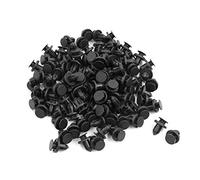 sourcing map 100 Pcs Rivet Plastique Clips à Poussoir Trou 8mm Diamètre Fastener Noir pour Pare-Chocs Pare-Boue de Voiture