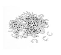 sourcing map 100 pièces 304 fixation en acier inoxydable, anneau retenue externe E-Clip 4mm circlips
