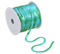 sourcing map 100 Yards 6mm Plat Sequin Bande Spangle Paillette Corde Ruban Rouleau Sequin Garniture pour Couture Artisanat Costume Embellissements, Transparent Vert