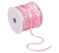 sourcing map 100 Yards 6mm Plat Sequin Bande Spangle Paillette Corde Ruban Rouleau Sequin Garniture pour Couture Artisanat Costume Embellissements, Rose