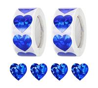 sourcing map 1000 Pcs Coeur Forme Autocollant 1'' Mariage Fête Lumière Bleu